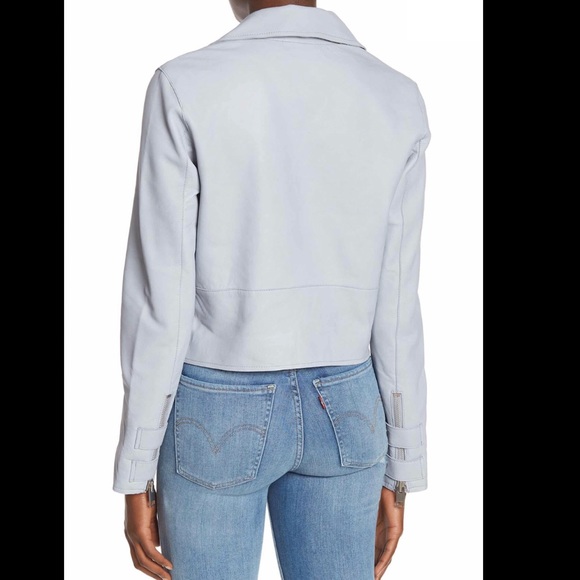 💎WALTER BAKER “TERRY” CRYSTAL BLUE LEATHER JACKET - Picture 5 of 8